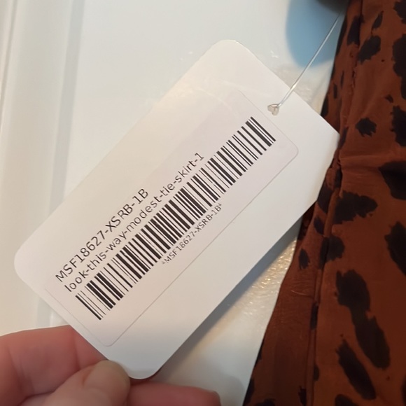 Cheetah Tie Midi Skirt-XS - Picture 5 of 7